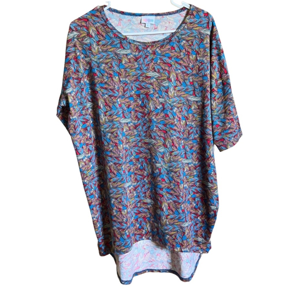 LuLaRoe women’s leaf pattern high low size L blouse